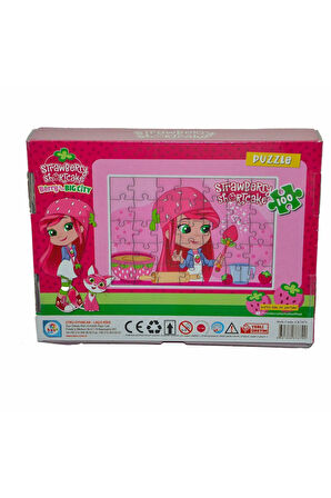 CK7879 ÇİLEK KIZ 100 Parça Kutu Puzzle-Utku Oyuncak Kız Erkek Çocuk Oyuncak Eğitici Oyuncaklar