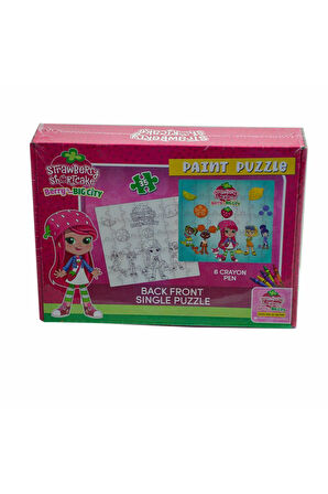 CK7880 Çilek Kız Boyamalı Puzzle -Utku Oyuncak Kız Erkek Çocuk Oyuncak Eğitici Oyuncaklar