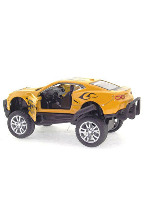 Die Cast Çek Bırak Sarı Arazi Aracı Kız Erkek Çocuk Oyuncak Eğitici Oyuncaklar