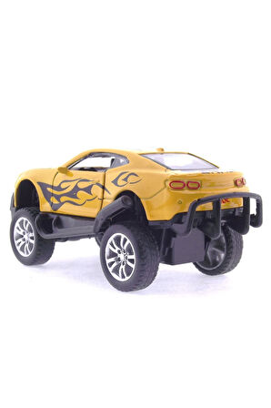 Die Cast Çek Bırak Sarı Arazi Aracı Kız Erkek Çocuk Oyuncak Eğitici Oyuncaklar