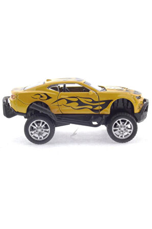 Die Cast Çek Bırak Sarı Arazi Aracı Kız Erkek Çocuk Oyuncak Eğitici Oyuncaklar