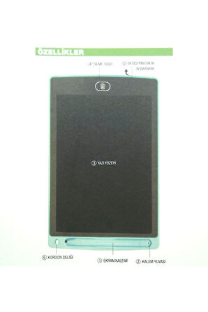 10 Inch LCD Kırmızı Yazı Tahtası Kız Erkek Çocuk Oyuncak Eğitici Oyuncaklar