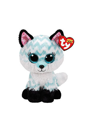 TY Beanie Boos Mavi Şevron Desenli Peluş Tilki Atlas 24cm Kız Erkek Çocuk Oyuncak Eğitici Oyuncaklar