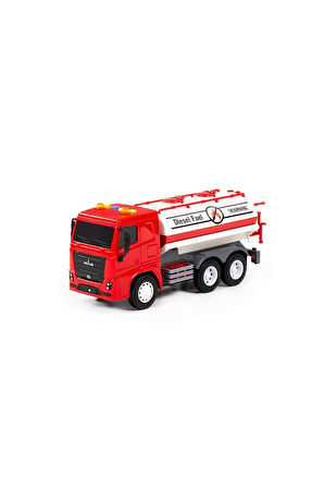 96296 CİTY-2 Sürtmeli V2 Tanker Işıklı ve Sesli Kırmızı Kabin Kutuda - Polesie Kız Erkek Çocuk Oyunc