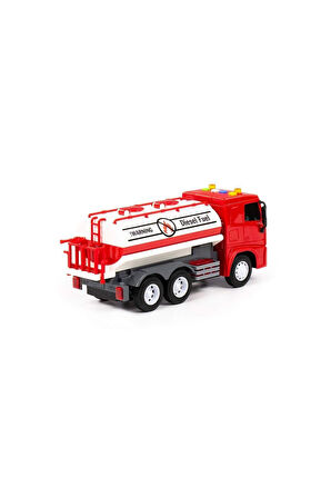 96296 CİTY-2 Sürtmeli V2 Tanker Işıklı ve Sesli Kırmızı Kabin Kutuda - Polesie Kız Erkek Çocuk Oyunc