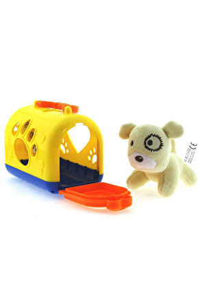 Taşıma Çantalı Peluş Sarı Yavru Köpek Kız Erkek Çocuk Oyuncak Eğitici Oyuncaklar