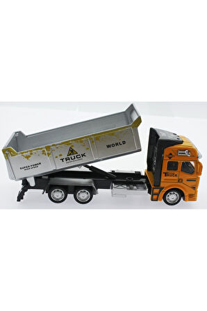 Die Cast Çek Bırak Sarı Kamyon Kız Erkek Çocuk Oyuncak Eğitici Oyuncaklar