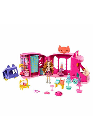 HPB34 Enchantimals Kedi Temalı Moda Otobüsü Kız Erkek Çocuk Oyuncak Eğitici Oyuncaklar