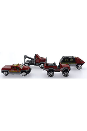 4'Lü Die Cast İtfaiye Seti Kız Erkek Çocuk Oyuncak Eğitici Oyuncaklar