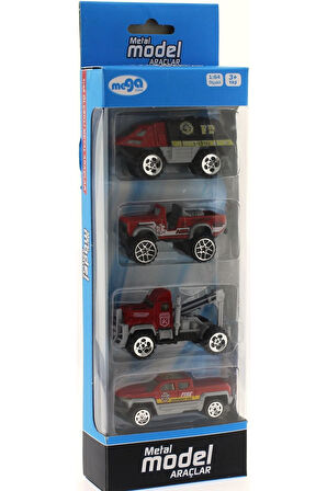 4'Lü Die Cast İtfaiye Seti Kız Erkek Çocuk Oyuncak Eğitici Oyuncaklar