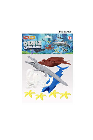 720 Toy Play 6 Parça Deniz Canlıları Figür Seti 10-20cm - 1adet stokta olan gönderilir Kız Erkek Çoc