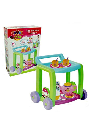 Dede Candy Ken Çay Servis Arabası Kız Erkek Çocuk Oyuncak Eğitici Oyuncaklar