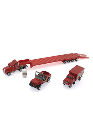 Die Cast Metal Tırlı ve Jeepli İtfaiye Seti Kız Erkek Çocuk Oyuncak Eğitici Oyuncaklar
