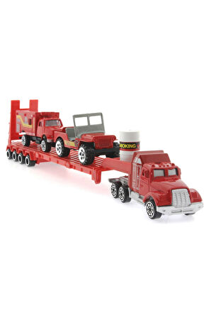 Die Cast Metal Tırlı ve Jeepli İtfaiye Seti Kız Erkek Çocuk Oyuncak Eğitici Oyuncaklar