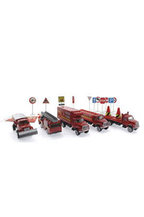Die Cast Metal 20 Parça İtfaiye Seti - Tankerli Kız Erkek Çocuk Oyuncak Eğitici Oyuncaklar