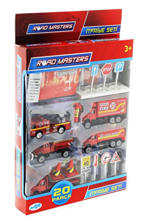 Die Cast Metal 20 Parça İtfaiye Seti - Tankerli Kız Erkek Çocuk Oyuncak Eğitici Oyuncaklar