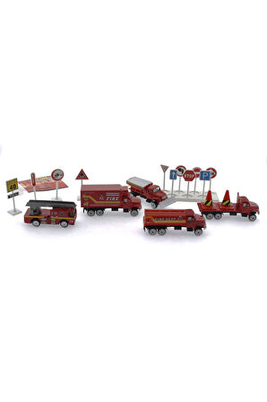Die Cast Metal 20 Parça İtfaiye Seti - Tankerli Kız Erkek Çocuk Oyuncak Eğitici Oyuncaklar