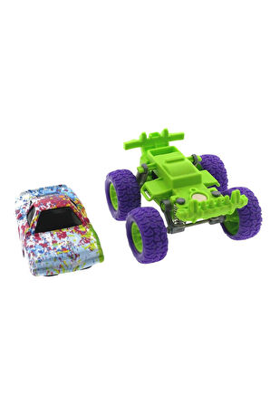 Die Cast Batik Desenli Mor Teker Araba Kız Erkek Çocuk Oyuncak Eğitici Oyuncaklar