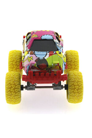 Die Cast Çizgi Film Desenli Sarı Teker Araba Kız Erkek Çocuk Oyuncak Eğitici Oyuncaklar