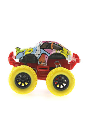 Die Cast Çizgi Film Desenli Sarı Teker Araba Kız Erkek Çocuk Oyuncak Eğitici Oyuncaklar