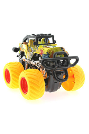 Die Cast Off Road Dev Sarı Teker Araba Kız Erkek Çocuk Oyuncak Eğitici Oyuncaklar