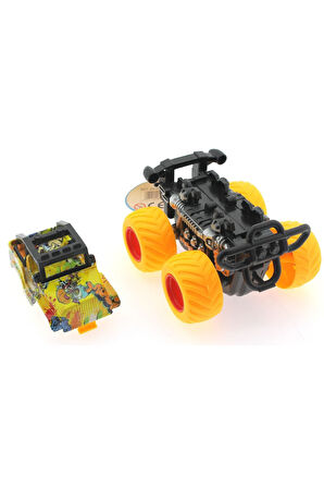 Die Cast Off Road Dev Sarı Teker Araba Kız Erkek Çocuk Oyuncak Eğitici Oyuncaklar
