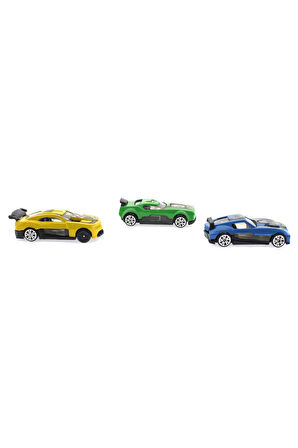 Die Cast Metal 3'lü Yarış Arabaları Yeşil Araçlı Kız Erkek Çocuk Oyuncak Eğitici Oyuncaklar