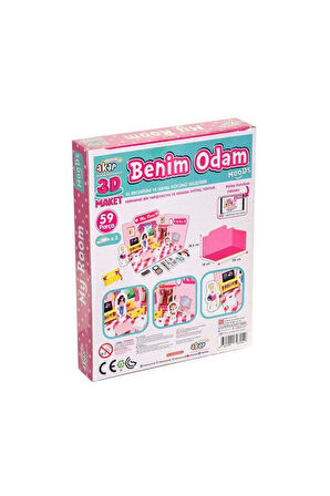 Benim Odam Maket 3 Boyutlu Puzzle Kız Erkek Çocuk Oyuncak Eğitici Oyuncaklar
