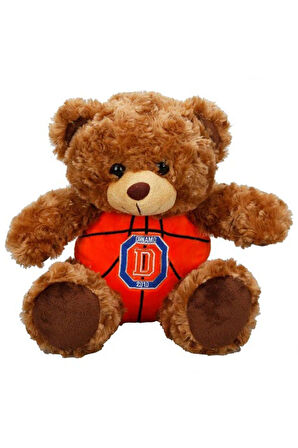 Dinamo Basketbol Topu Gövdeli Oturan Peluş Ayı 30cm. Kız Erkek Çocuk Oyuncak Eğitici Oyuncaklar