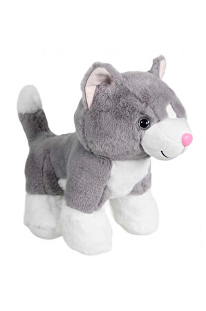 Kedi Peluş Gri 36cm Kız Erkek Çocuk Oyuncak Eğitici Oyuncaklar