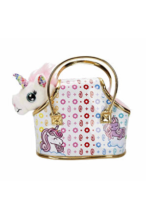 Cutekins Taşıma Çantalı Peluş Unicorn Lou Lou Kız Erkek Çocuk Oyuncak Eğitici Oyuncaklar