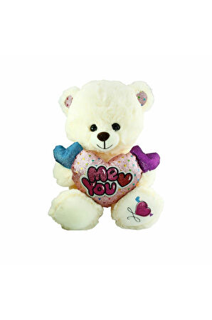 PJH2322 Peluş Kalpli Ayı 30cm Kız Erkek Çocuk Oyuncak Eğitici Oyuncaklar