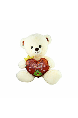 PJH2323 Peluş Kalpli Ayı Love You 30cm Kız Erkek Çocuk Oyuncak Eğitici Oyuncaklar