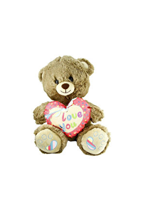 PJH2324 Peluş Kalpli Ayı Love You 30cm -Vardem Kız Erkek Çocuk Oyuncak Eğitici Oyuncaklar