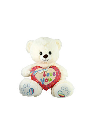 PJH2324 Peluş Kalpli Ayı Love You 30cm -Vardem Kız Erkek Çocuk Oyuncak Eğitici Oyuncaklar