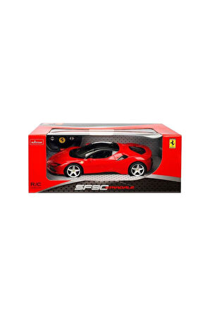 97300 1:14 Ferrari SF90 Stradale Işıklı Uzaktan Kumandalı Araba 34cm Kız Erkek Çocuk Oyuncak Eğitici