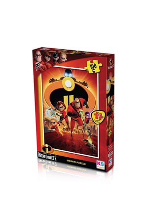 INC 714 Puzzle 100/INCREDIBLES 2 PUZZLE 100 PARÇA Kız Erkek Çocuk Oyuncak Eğitici Oyuncaklar