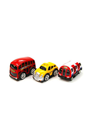 78482 CEKBIRAK 4İNCH 3PCS SEHİR ARACLARI Kız Erkek Çocuk Oyuncak Eğitici Oyuncaklar