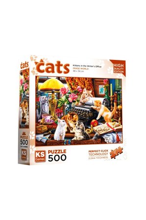 20052 Kittens in the Writer’s Office 500 Parça Puzzle Kız Erkek Çocuk Oyuncak Eğitici Oyuncaklar