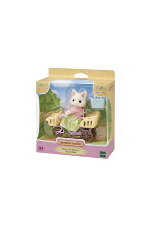 5680 Sylvanian Families Çiçekli Kedi Anne ve Bisikleti +3 yaş Kız Erkek Çocuk Oyuncak Eğitici Oyunca