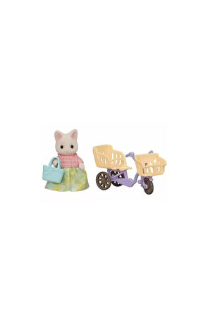 5680 Sylvanian Families Çiçekli Kedi Anne ve Bisikleti +3 yaş Kız Erkek Çocuk Oyuncak Eğitici Oyunca
