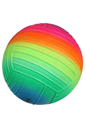 Double W Sports Gökkuşağı Tırtıklı PVC Top 23cm - PLS-200 Kız Erkek Çocuk Oyuncak Eğitici Oyuncaklar
