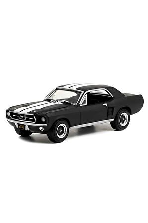 Greenlight 1:64 1967 Ford Mustang Coupe In Black With White Stripes Kız Erkek Çocuk Oyuncak Eğitici