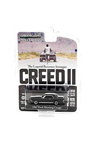 Greenlight 1:64 1967 Ford Mustang Coupe In Black With White Stripes Kız Erkek Çocuk Oyuncak Eğitici