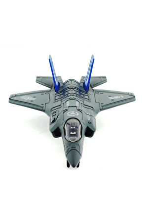 Çek Bırak Metal F-35 Benzeri Gri Savaş Uçağı Sesli Işıklı Kız Erkek Çocuk Oyuncak Eğitici Oyuncaklar