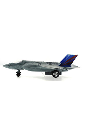 Çek Bırak Metal F-35 Benzeri Gri Savaş Uçağı Sesli Işıklı Kız Erkek Çocuk Oyuncak Eğitici Oyuncaklar