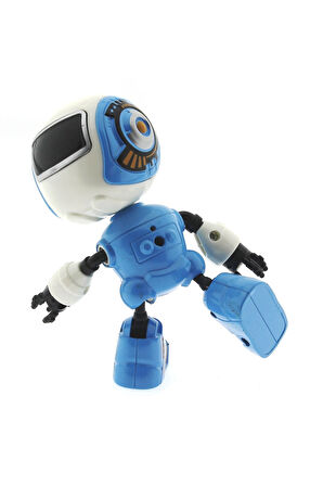 Dekoratif Sesli Işıklı Mini Sevimli Mavi Robot Kız Erkek Çocuk Oyuncak Eğitici Oyuncaklar