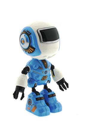 Dekoratif Sesli Işıklı Mini Sevimli Mavi Robot Kız Erkek Çocuk Oyuncak Eğitici Oyuncaklar