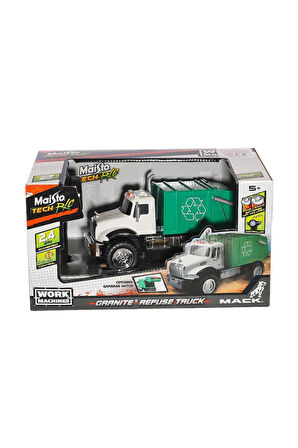 MAY 82182 Kumandalı Mack Granite Refuse Truck Kız Erkek Çocuk Oyuncak Eğitici Oyuncaklar