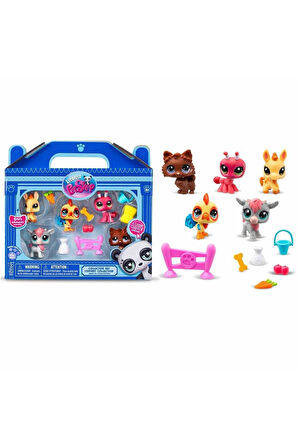 1005103 Littlest Pet Shop Minişler 5'li Figür Seti S1 Çiftlik Temalı -Sunman Kız Erkek Çocuk Oyuncak